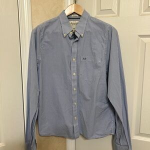 Abercrombie & Fitch Men's Light Blue Gingham Shirt